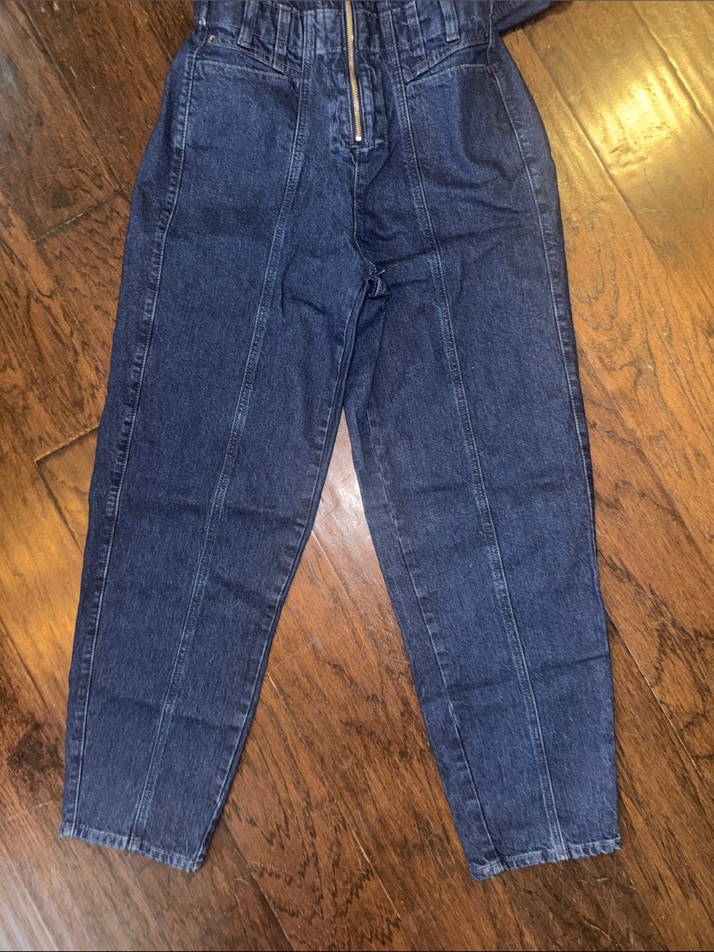 Universal Thread Blue Denim‎ Sleeveless Zip Jumpsuit Pockets Adjustable Waist 4 - Picture 12 of 12